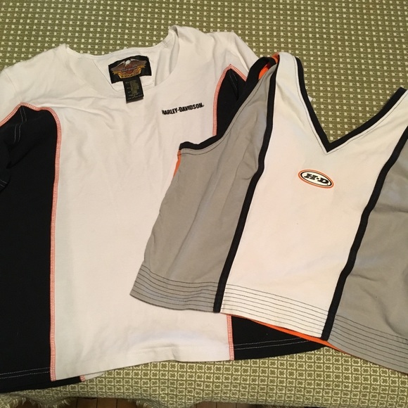 TWO women’s Harley Davidson tops large - Picture 2 of 9